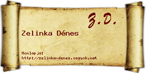Zelinka Dénes névjegykártya